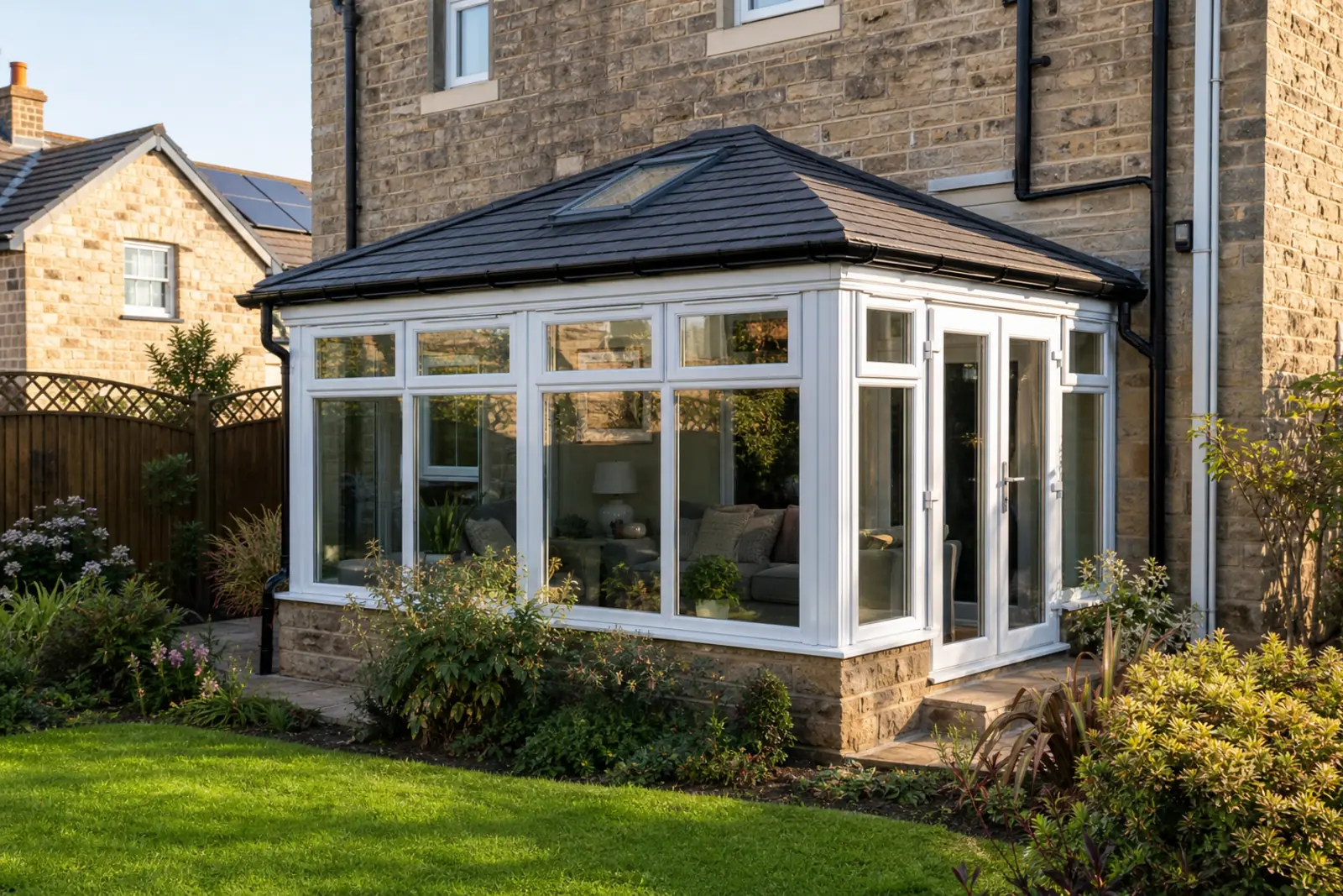 A repaired and upgraded conservatory roof on a Guernsey home