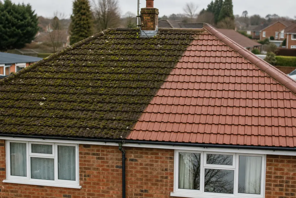 Roof cleaning and moss removal in Guernsey